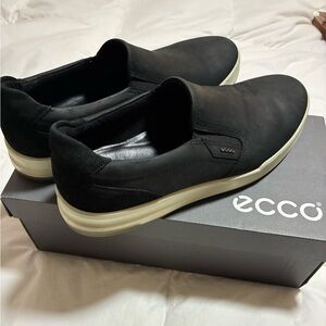 ECCO Men's Suede 12-12.5 Slip-On 2.0 Shoes, Casual, Black Size 46